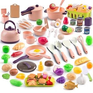 Colorful Play Kitchen Set 118 pcs